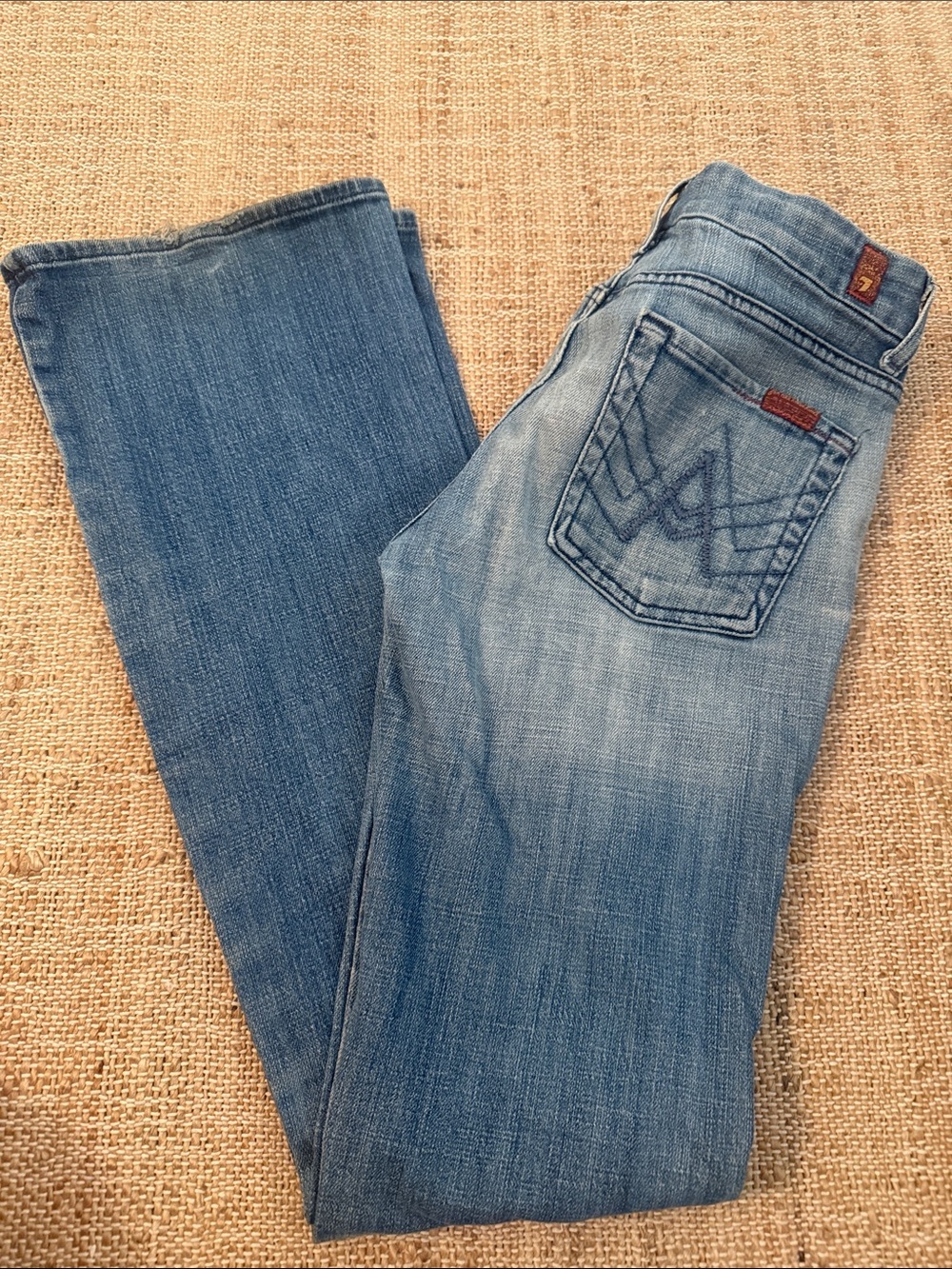 7 for all mankind A Jeans Stretch Low Waist Flare y2k 2000s Sz 27